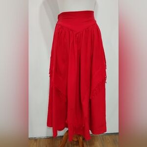 VINTAGE GUATEMALAN INDIAN COTTON MIDI SKIRT NWOT